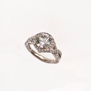**SOLD**14KT White Gold Diamond Ring Sz 6.75